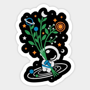 Astronaut flowers embroidery patch Sticker